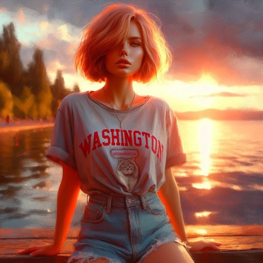 Washington Lake T-Shirt And Denim Art Collection